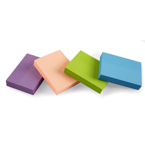 slide 3 of 3, Office Depot Brand Sticky Notes, 1-1/2'' X 2'', Assorted Neon Colors, 100 Sheets Per Pad, Pack Of 12 Pads, 12 ct