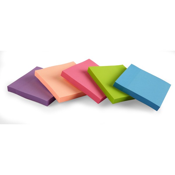 slide 2 of 3, Office Depot Brand Sticky Notes, 3" X 3", Assorted Neon Colors, 100 Sheets Per Pad, Pack Of 6 Pads, 6 ct