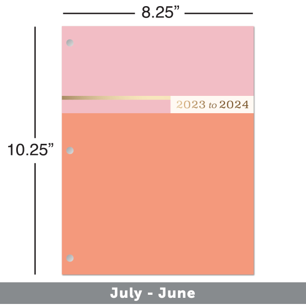 slide 5 of 6, Office Depot Brand Fashion Monthly Academic Planner, 8-1/4" X 10-3/4", Stripes, July 2023 To June 2024, Ns81022S, 1 ct
