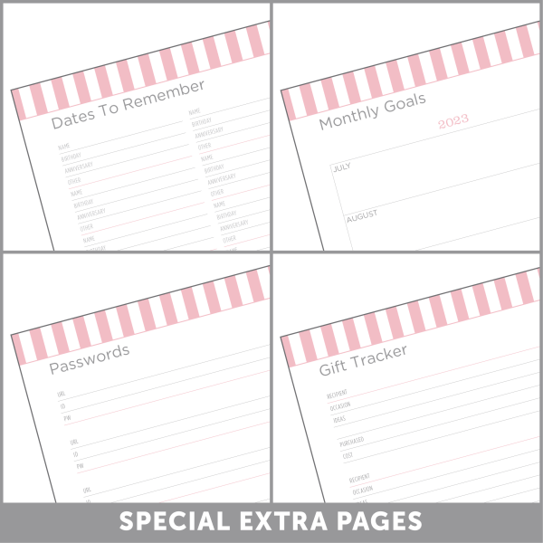 slide 2 of 6, Office Depot Brand Fashion Monthly Academic Planner, 8-1/4" X 10-3/4", Stripes, July 2023 To June 2024, Ns81022S, 1 ct