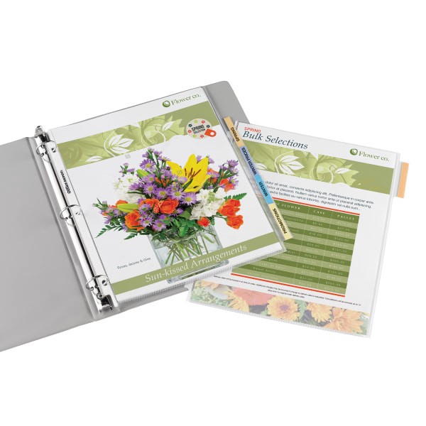 slide 2 of 2, Office Depot Brand Tabbed Sheet Protectors, 8-1/2'' X 11'', 5-Tab, Clear, 1 ct