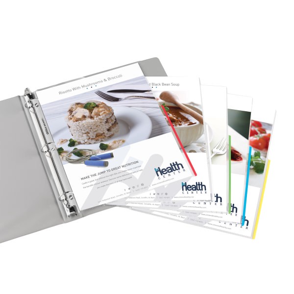 slide 2 of 2, Office Depot Brand Colored-Edge Sheet Protectors, 8-1/2'' X 11'', Clear, Pack Of 25, 25 ct