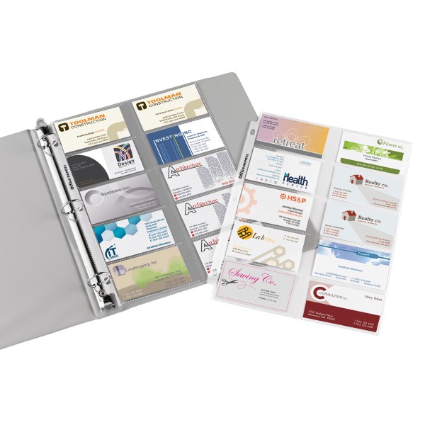 slide 2 of 2, Office Depot Brand Business Card Binder Pages, 8-1/2'' X 11'', Clear, Pack Of 25, 25 ct
