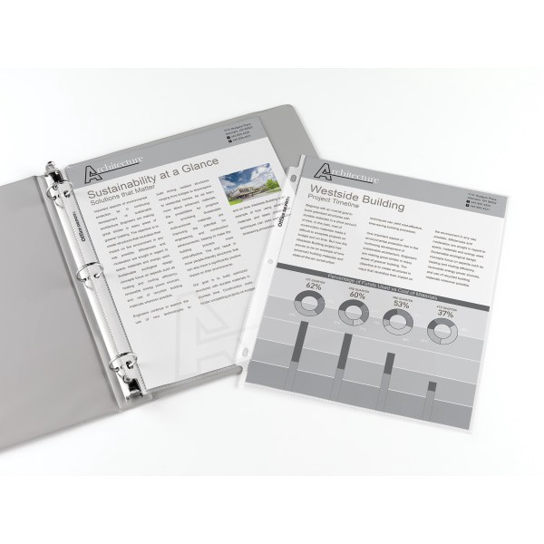 slide 2 of 3, Office Depot Brand Super Heavyweight Sheet Protectors, 8-1/2'' X 11'', Non-Glare, Pack Of 50, 50 ct