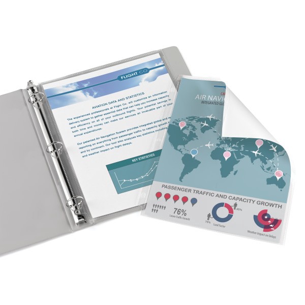 slide 2 of 2, Office Depot Brand Secure-Top Sheet Protectors, 8-1/2'' X 11'', Clear, Pack Of 25, 25 ct