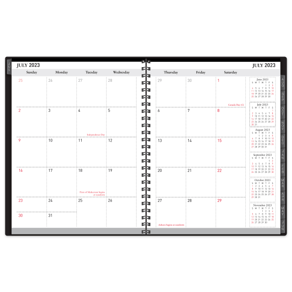 Office Depot Brand 14Month Weekly/Monthly Academic Planner, Horizontal Format, 8" X 11", 30