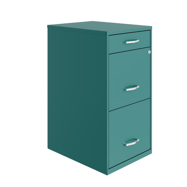 slide 2 of 3, Realspace Soho Organizer 18"D Vertical 3-Drawer File Cabinet, 30% Recycled, Teal, 1 ct