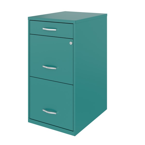 slide 3 of 3, Realspace Soho Organizer 18"D Vertical 3-Drawer File Cabinet, 30% Recycled, Teal, 1 ct