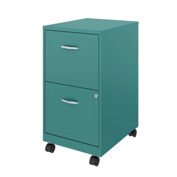 Realspace Soho Smart 18"D Vertical 2Drawer Mobile File Teal 1