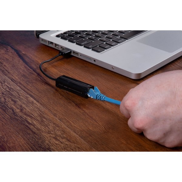 slide 6 of 6, Ativa Usb 2.0 To Ethernet Adapter, 27562, Male Usb-A To Female Ethernet Rj45 Port, 10-100Mbps, 1 ct