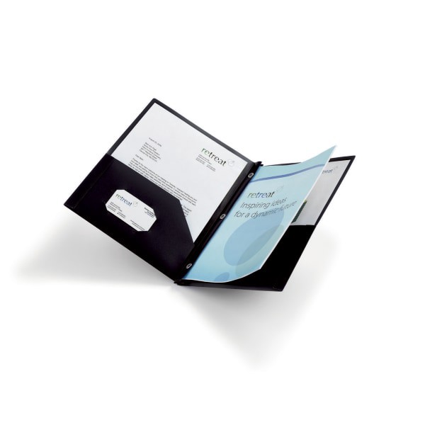 slide 2 of 2, Office Depot Brand 2-Pocket School-Grade Poly Folder With Prongs, Letter Size, Black, 1 ct