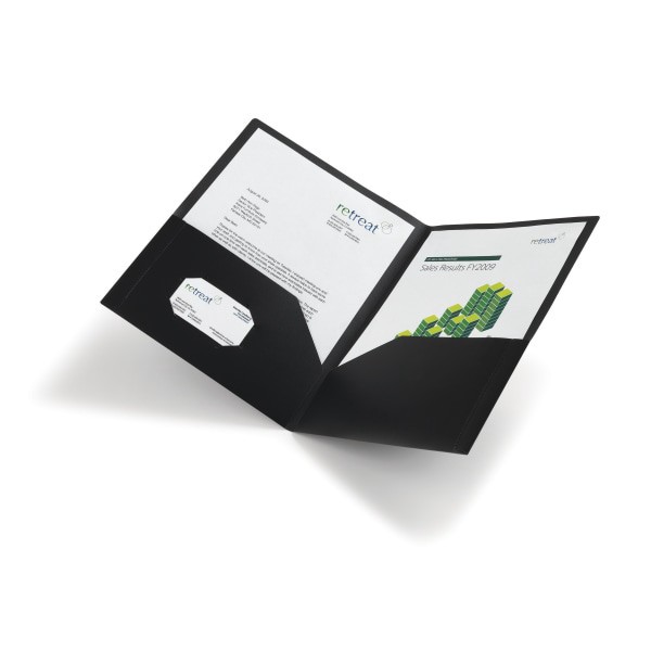 slide 2 of 2, Office Depot Brand School-Grade 2-Pocket Poly Folder, Letter Size, Black, 1 ct