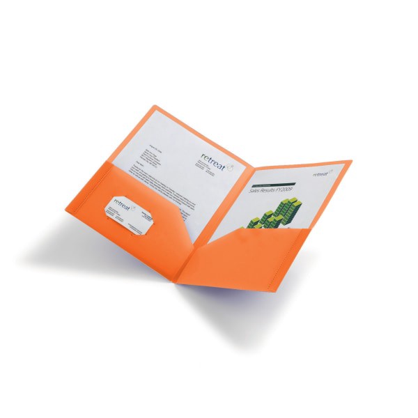 slide 2 of 2, Office Depot Brand School-Grade 2-Pocket Poly Folder, Letter Size, Orange, 1 ct
