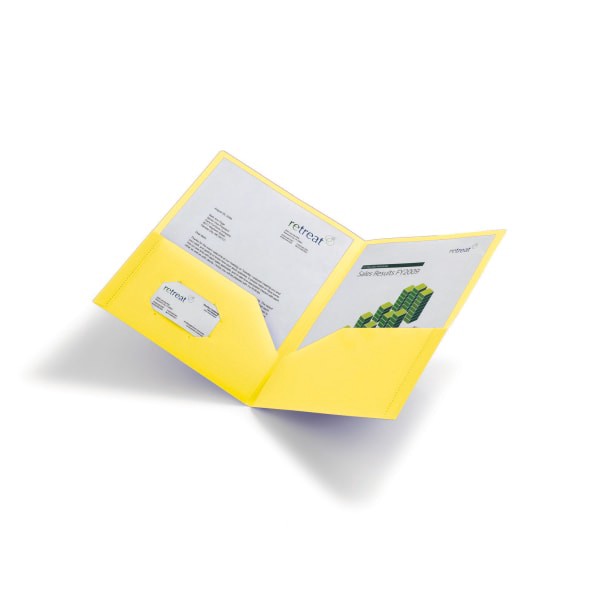 slide 2 of 2, Office Depot Brand School-Grade 2-Pocket Poly Folder, Letter Size, Yellow, 1 ct