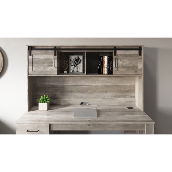 slide 10 of 10, Realspace Peakwood 63"W Desk With Hutch And Wireless Charging, Smoky Brown, 1 ct