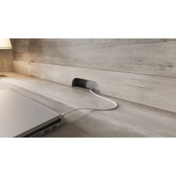 slide 2 of 10, Realspace Peakwood 63"W Desk With Hutch And Wireless Charging, Smoky Brown, 1 ct