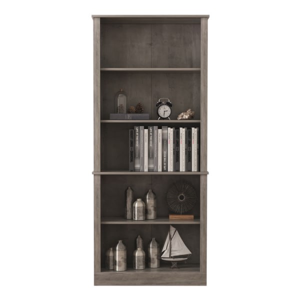 slide 6 of 10, Realspace Peakwood 71"H 5-Shelf Bookcase, Smoky Brown, 1 ct