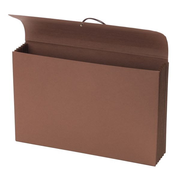 slide 2 of 3, Office Depot Brand Paper Extra-Wide Expanding Wallets With Flap, 1 Pocket, Expansion 5-1/4'', 8 1/2'' X 14'', Legal, Brown, Pack Of 2, 2 ct