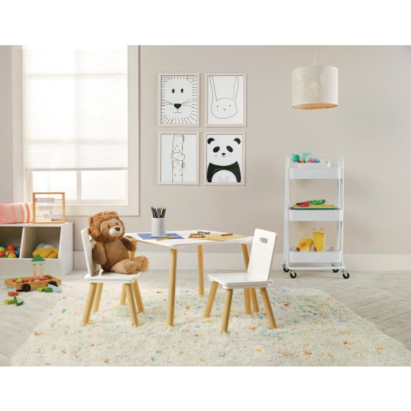 slide 5 of 10, Realspace Briggle Activity Table And Chairs, White, 1 ct