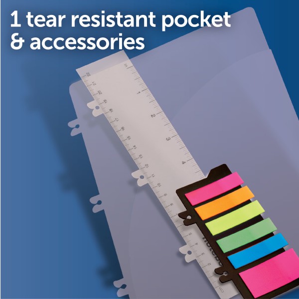 slide 3 of 4, Office Depot Brand Stellar Notebook With Spine Cover, 8-1/2'' X 11'', 3 Subject, College Ruled, 150 Sheets, Black, 150 ct