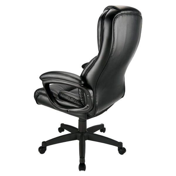 Realspace Fennington Bonded Leather High-Back Executive Chair, Black 1 ...