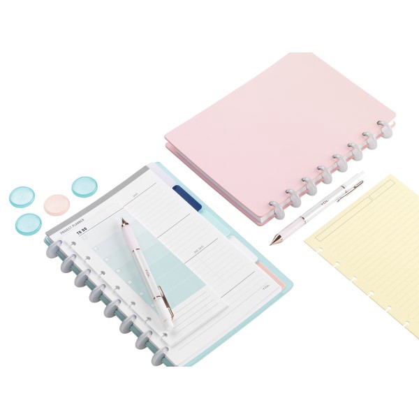 slide 3 of 3, TUL Discbound Refill Pages, Junior Size, Narrow Ruled, 100 Pages (50 Sheets), Assorted Colors, 50 ct