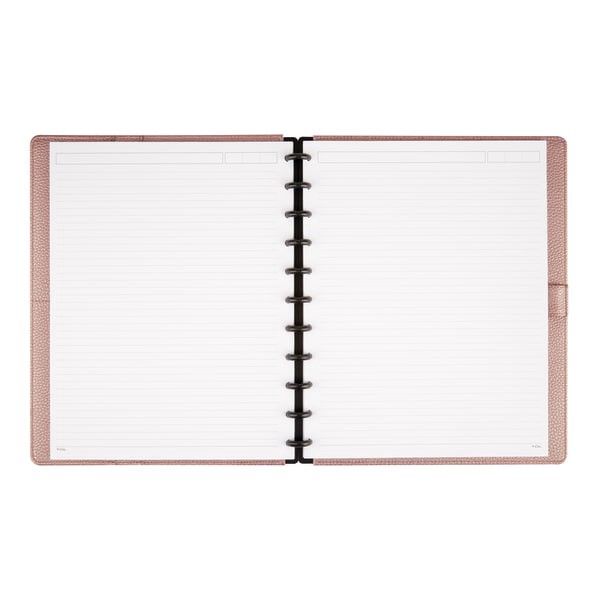slide 4 of 5, TUL Discbound Notebook, Elements Collection, Letter Size, Leather Cover, Rose Gold/Pebbled, 1 ct