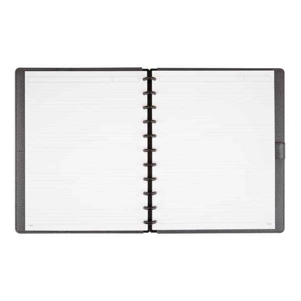 slide 5 of 5, TUL Discbound Notebook, Elements Collection, Letter Size, Leather Cover, Gunmetal/Pebbled, 1 ct