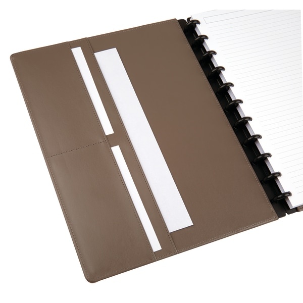 slide 4 of 5, TUL Discbound Notebook, Elements Collection, Letter Size, Leather Cover, Gunmetal/Pebbled, 1 ct