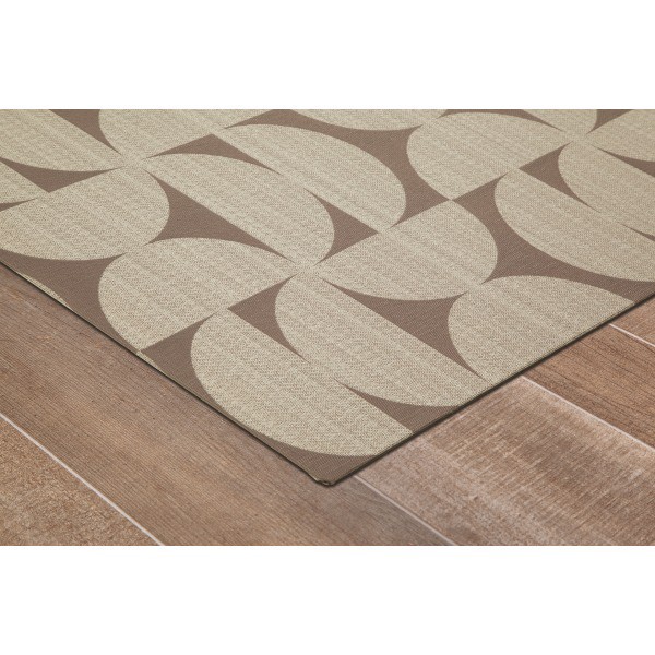 slide 6 of 8, Realspace Designer Chair Mat, 36" X 48", Beige & Brown Semi-Circles, 1 ct