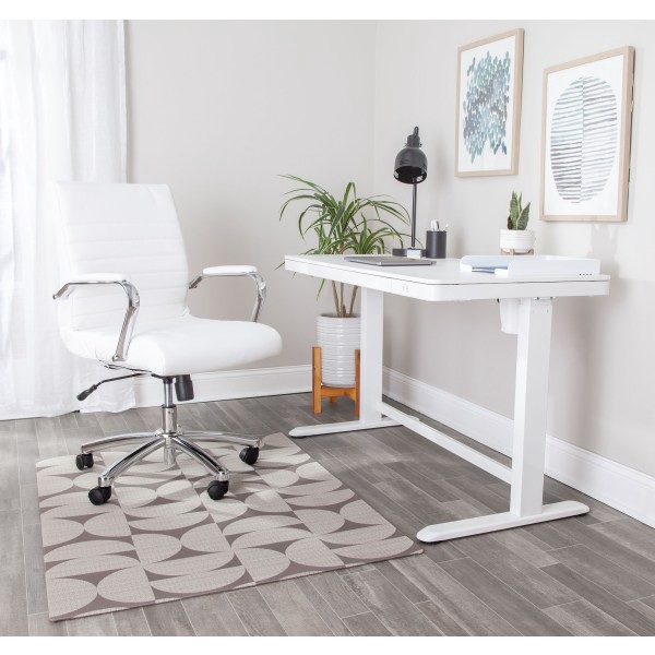 slide 2 of 8, Realspace Designer Chair Mat, 36" X 48", Beige & Brown Semi-Circles, 1 ct