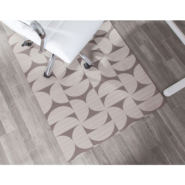 slide 3 of 8, Realspace Designer Chair Mat, 36" X 48", Beige & Brown Semi-Circles, 1 ct