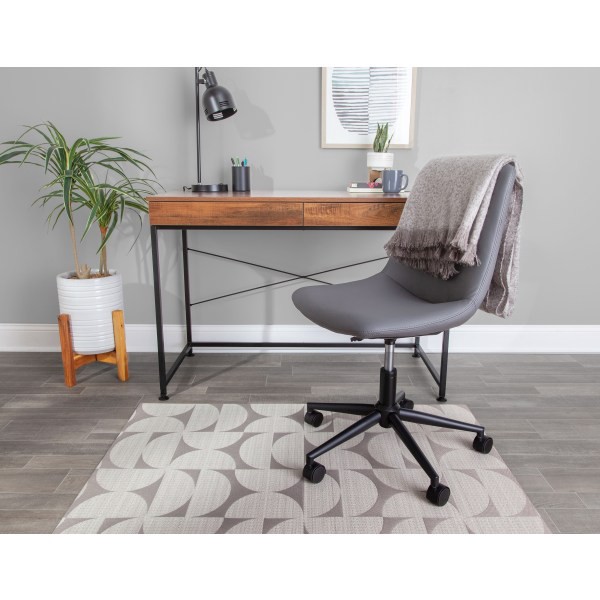 slide 8 of 8, Realspace Designer Chair Mat, 36" X 48", Beige & Brown Semi-Circles, 1 ct