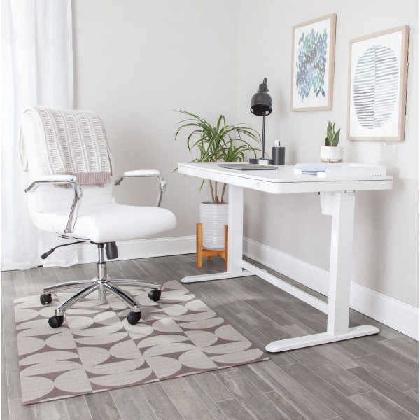 slide 5 of 8, Realspace Designer Chair Mat, 36" X 48", Beige & Brown Semi-Circles, 1 ct