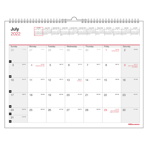 Office Depot Brand Monthly Academic Wall Calendar 8 1 2 X 11 30 
