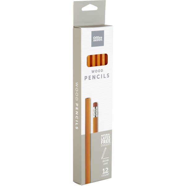 slide 3 of 3, Office Depot Brand Wood Pencils, #2 Lead, Medium, Pack Of 12, 12 ct