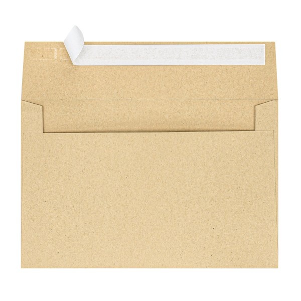 slide 3 of 5, Office Depot Brand Greeting Card Envelopes, A9, Clean Seal, Kraft, Box Of 25, 25 ct