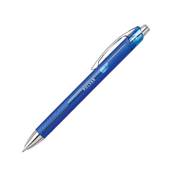 slide 2 of 2, Office Depot Brand Pulsar Advanced Ink Ballpoint Pens, Conical/Medium Point, 0.8 Mm, Blue Barrels, Blue Ink, Pack Of 12, 12 ct