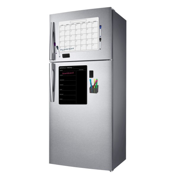 slide 3 of 3, Office Depot Brand Magnetic Dry-Erase/Blackboard Menu And Calendar Combo Set, 17'' X 13'', Black, 1 ct