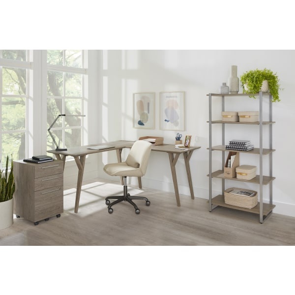 Realspace Trezza 19''D Vertical 3Drawer Mobile File Light Oak