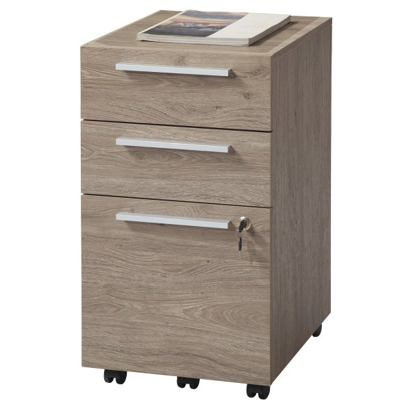 slide 10 of 10, Realspace Trezza 19''D Vertical 3-Drawer Mobile File Cabinet, Light Oak, 1 ct