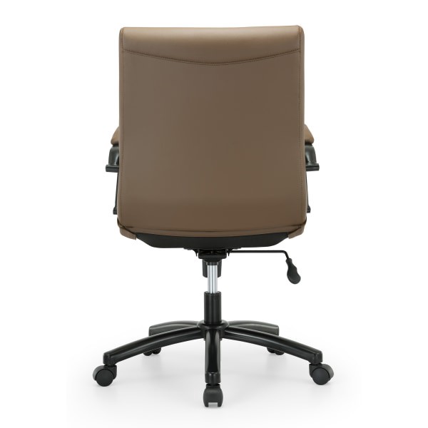 slide 10 of 10, Realspace Modern Comfort Winsley Bonded Leather Mid-Back Manager's Chair, Brown/Black, 1 ct