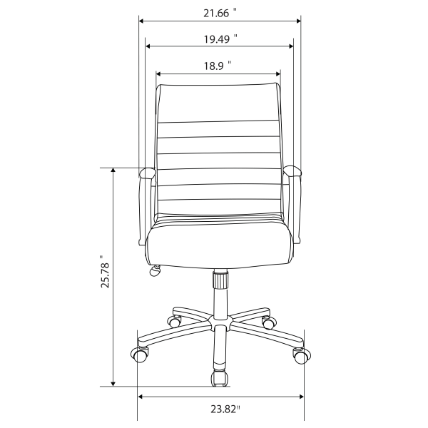 slide 5 of 10, Realspace Modern Comfort Winsley Bonded Leather Mid-Back Manager's Chair, Brown/Black, 1 ct