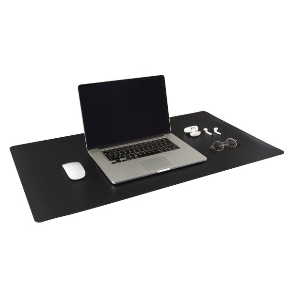 slide 6 of 10, Realspace Reversible Desk Pad With Antimicrobial Treatment, 20'' X 36'', Black/Gray, 20 in