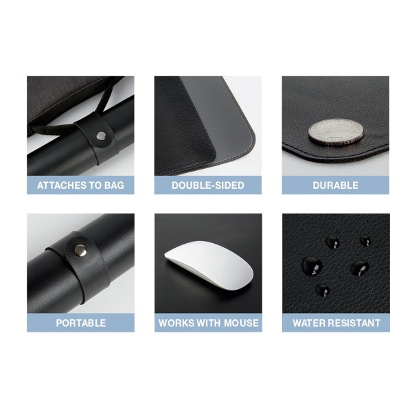 slide 10 of 10, Realspace Reversible Desk Pad With Antimicrobial Treatment, 20'' X 36'', Black/Gray, 20 in