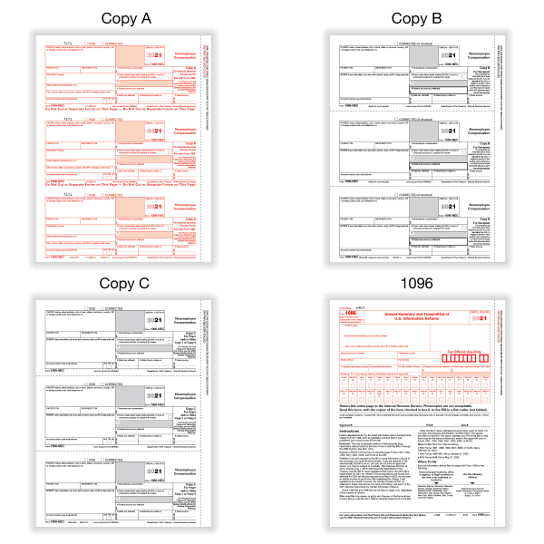 slide 3 of 4, Office Depot Brand 1099-Nec Laser Tax Forms With Software, 3-Up, 4-Part, 8-1/2'' X Of 50 Form Sets, 50 ct