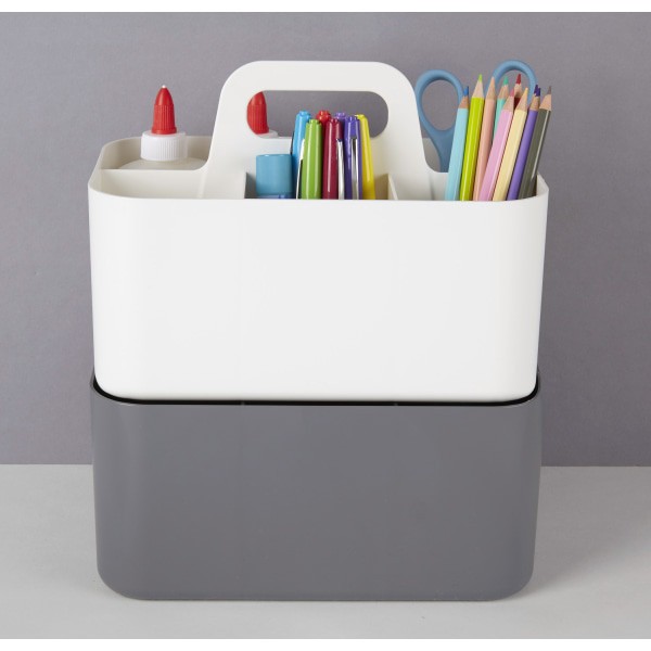 slide 4 of 4, Realspace Stackable Storage Caddy, 6-3/4"H X 9-7/8"W X 6-3/16"D, Gray, 1 ct