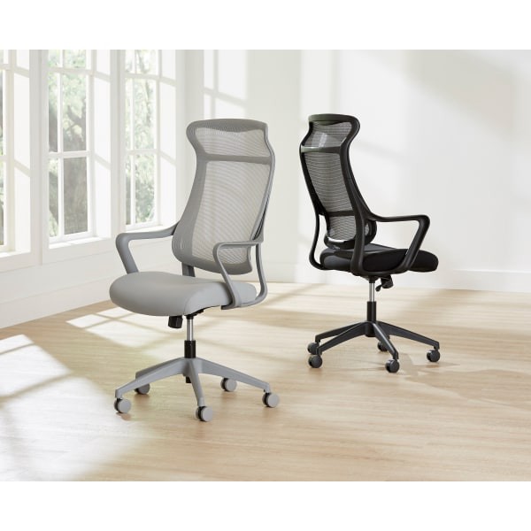 slide 6 of 10, Realspace Lenzer Mesh High-Back Task Chair, Black, 1 ct