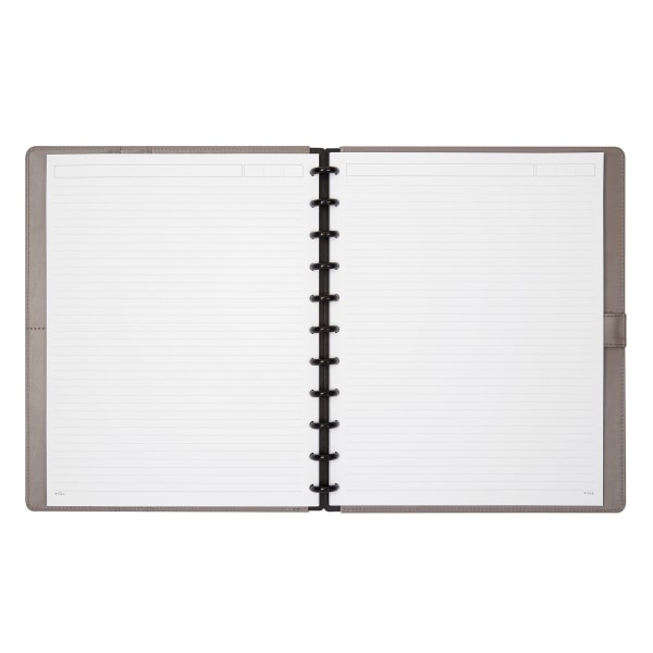 slide 3 of 4, TUL Discbound Notebook, Letter Size, Embossed Leather Cover, Narrow Ruled, 120 Pages (60 Sheets), Gray, 60 ct