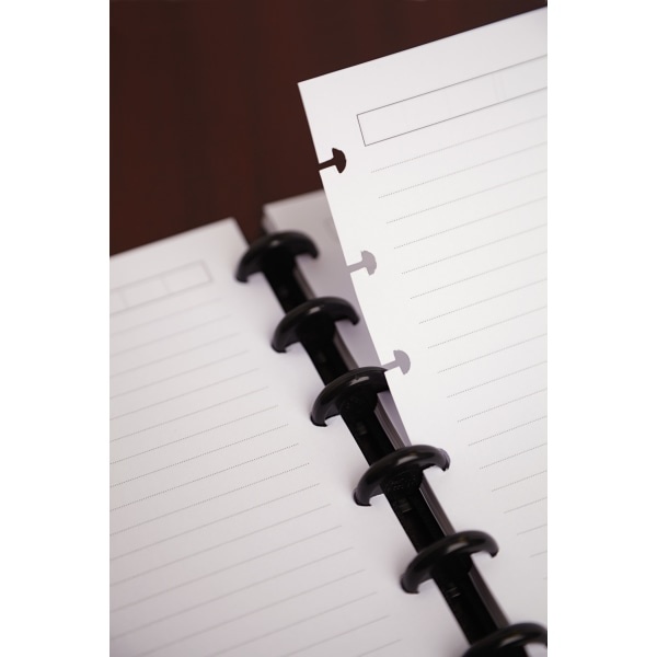 slide 4 of 4, TUL Discbound Notebook, Letter Size, Embossed Leather Cover, Narrow Ruled, 120 Pages (60 Sheets), Gray, 60 ct